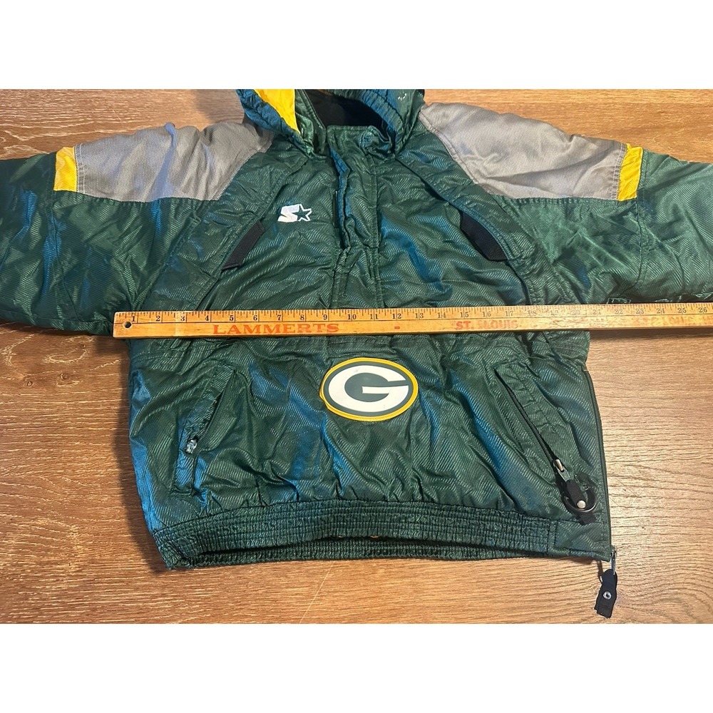 Vintage 90s Starter Coat/Jacket Green Bay Packers NFL Pro Zip Hooded Youth Small - Picture 6 of 11